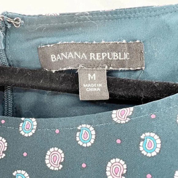 Banana Republic Women's Blue Patterned Quarter Sleeve Shift Dress Size M - Picture 6 of 7